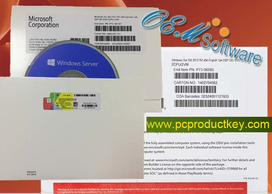 Windowsサーバー2012 R2標準的な小売りのキーDVD箱Oemのパック プロダクト キー免許証